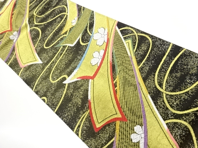 JAPANESE KIMONO / FUKURO OBI / WOVEN NOSHI & SAKURA 